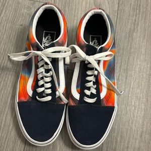 Size W9.0- M7.5 Navy blue and orange Vans